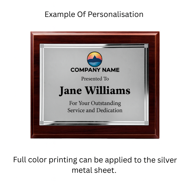 Sticker Print Plaque Custom Silver Wooden Plaque in Europe | Nextday Printing