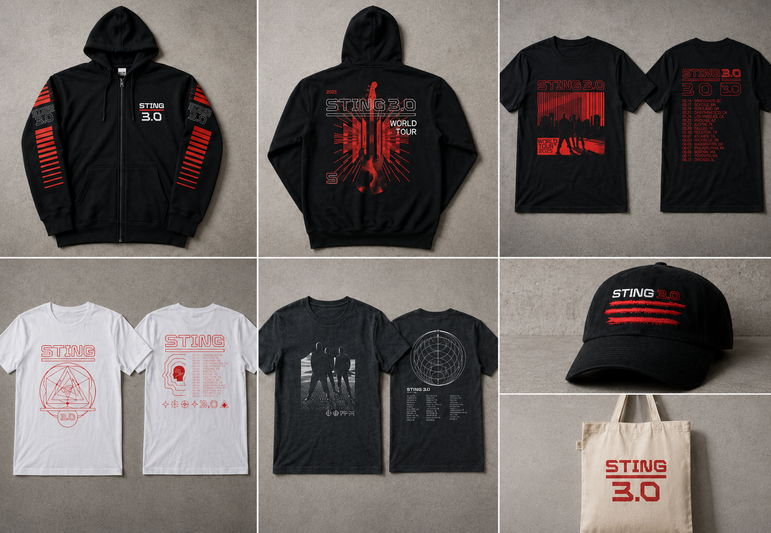 Sting 3.0 Tour Merchandise | NextDay Printing
